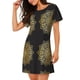 thumbnail image 2 of Easygdp Gold Mandala Camisón de manga corta para mujer, informal, estampado, 2 of 6