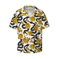thumbnail image 3 of Goofa Snake And Rose Printed Men's Casual Short-sleeved Shirt,Lightweight Breathable Button-down,Summer Casual men's top,Versatile Fashion shirt-4X-Large, 3 of 7