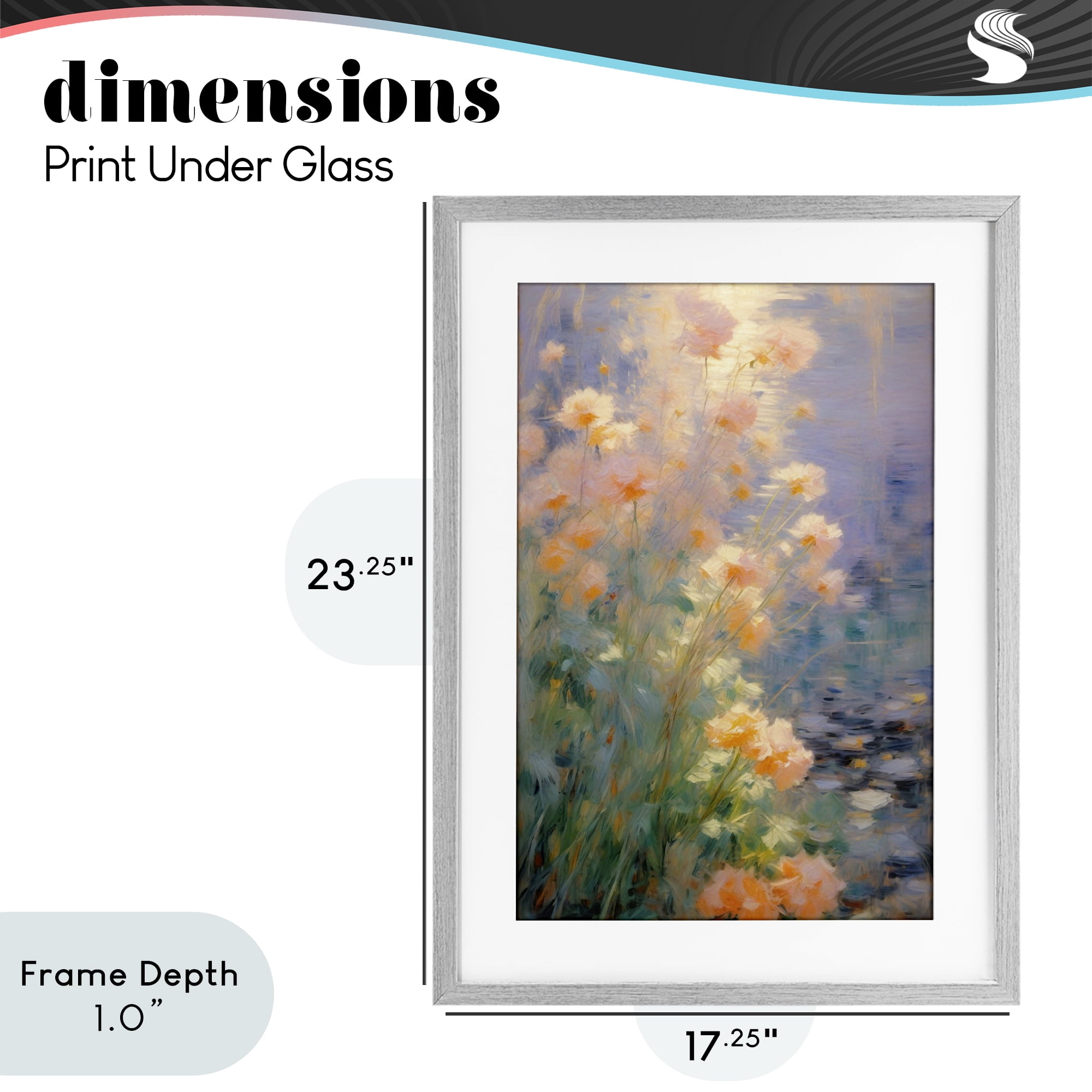 Stupell Industries Sunlit Pastel Blossoms Impression Gray Framed Print Under Glass, design by Angie Hawke