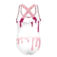 thumbnail image 3 of Shadoumai Girls One Piece Swimsuit Size 7-8 Cut Out Tankini with Shorts Quick Drying Color Block Bathing Suits for Girls with Chest Pad Girls' Swimwear with Print Shorts, 3 of 4