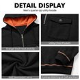 thumbnail image 6 of Hearthz Quarter Zip Fleece Hoodie Men Cargo Men's Sweatshirts Hoodies Fall Winter Warm Mens Fleece Pullover with Pocket Black M, 6 of 8