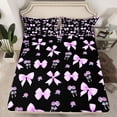 thumbnail image 2 of Feelyou Dreamy Princess Bow Queen Sheet Sets, Romantic Purple Rose Bed Set, 4-Piece, 2 of 7