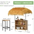 thumbnail image 4 of LAZZO 3 Pieces Outdoor  Bar Set, Patio Wicker Bar Set with Height Stools and Islander Tiki Bar for Garden, Yellow, 4 of 6