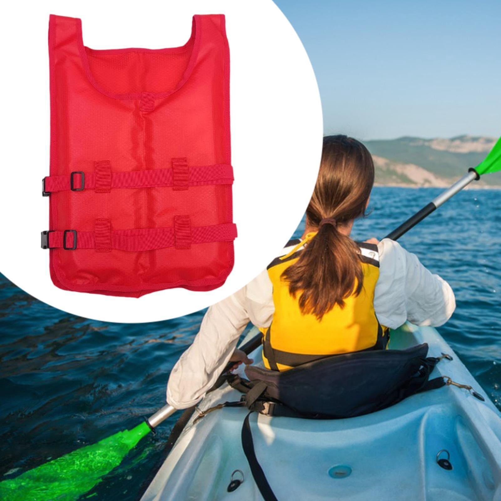 QccHieUs Kayak Life Vest Portable Summer Sleeveless Life Jacket Swim Vest Swim Jacket for Red