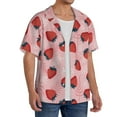 thumbnail image 2 of Goofa Strawberries Printed Men's Casual Short-sleeved Shirt,Lightweight Breathable Button-down,Summer Casual men's top,Versatile Fashion shirt-3X-Large, 2 of 7