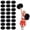 Black, variant on 24 Pcs Cheerleading Pom Poms,14.57inch with Handle Style Cheerleading Handheld Squad Pompoms for Sports Team Cheer Spirit