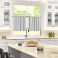 thumbnail image 5 of Lapalife Kitchen Curtains 23 inch Blackout Tier Curtains Rod Pocket Farmhouse Cafe Curtains Short Curtains, Gray, 2 Panels, 5 of 6