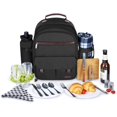 thumbnail image 3 of Mochila de picnic Sunflora aislada para 2 personas con nevera y manta, 3 of 7