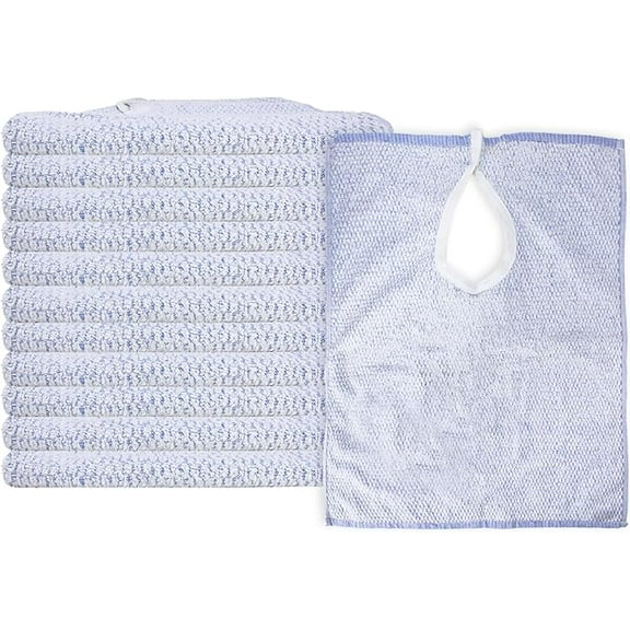 Adult Cotton Bibs, Clothing Protector, Reversable,18" X 25", 12/Pack
