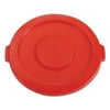 Rubbermaid Commercial FG263100RED 22.25 in. BRUTE Self-Draining Flat Top Lids for 32 gal. Round BRUTE Containers - Red