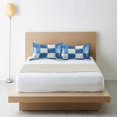 thumbnail image 6 of Yayeee Pillowcase Standard Size Set of 2 Satin Wrinkle Resistant Pillow Case, Blue and Gray Plaid Pattern, 6 of 7