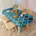thumbnail image 3 of Blue Green Checkered Pattern Rectangle Tablecloth 60"x102",Waterproof Polyester Rectangle Table Cloth, Wipeable Spillproof Polyester Tablecloth for Dining, Camping, Indoor and Outdoor, 3 of 6