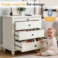 thumbnail image 4 of Ktaxon Solid Wood Nightstand with Outlets & USB Ports, 3 Drawer Traditional Cottage Bedside Table, 4 of 9