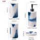 thumbnail image 5 of Juego de accesorios de baño de cerámica pintada de 4 piezas, incluye bomba dispensadora de jabón, soporte para cepillo de dientes, vaso, jabonera sanitaria, ideas de regalo para el hogar, artículos, 5 of 8