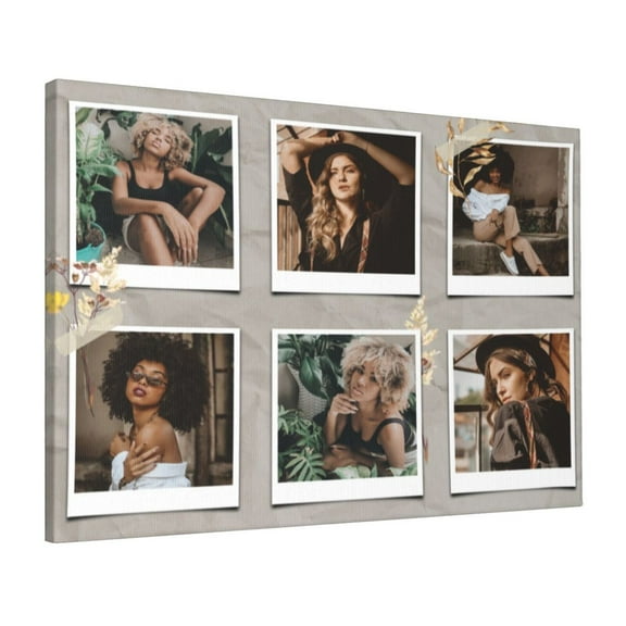 Custom Canvas Prints Beige Tan Minimalist Aesthetic Fashion Personalized Photo Image Collage DIY Framed Kit Wall Art Picture Room Decor 16x20 inch