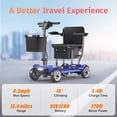 thumbnail image 3 of EAGLOG Light Weight 4 Wheels Mobility Scooter for Seniors, Electric Folding Wheelchair Device for Travel, Blue, 3 of 13