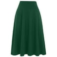 thumbnail image 4 of RUTAYY Women Comfy Basic Solid Color Stretch A-Line Flared Knee Length Skirt Smocked Boho Pleated Skirts, 4 of 4