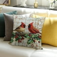 thumbnail image 3 of Patifu Red Birds Pillow Covers  Winter Holly Berries Christmas Snow Decorative  Red Black Buffalo Plaid  Throw Pillowcases for Sofa Couch 24x24in, 3 of 5