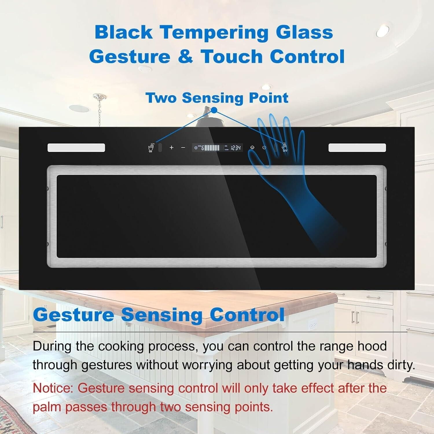 30 inch Built-in Insert Range Hood 900CFM Tempered Glass Kitchen Vent Hood
