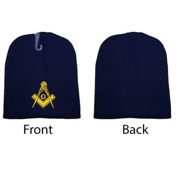8" Navy Blue Plain Mason Embroidered Winter Beanie Cap WIN960 Hat