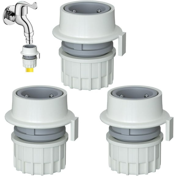 PLUHKN-3 Pack Sink Faucet Quick Connector Faucet to 5/8" Garden Hose Adapter Portable Dishwasher Snap Coupling Adapter for Portable Washer Water Hose Twin Tub Washing Machine Countertop Dishwashers