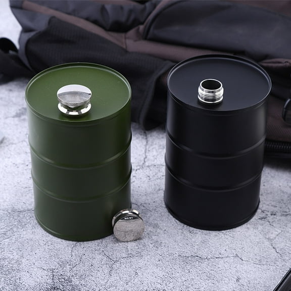 OFFIGAM Leakproof Portable Small Green Flask 1 Pack - Outdoor Water Bottle for Hiking, Camping, Travel and Everyday Use