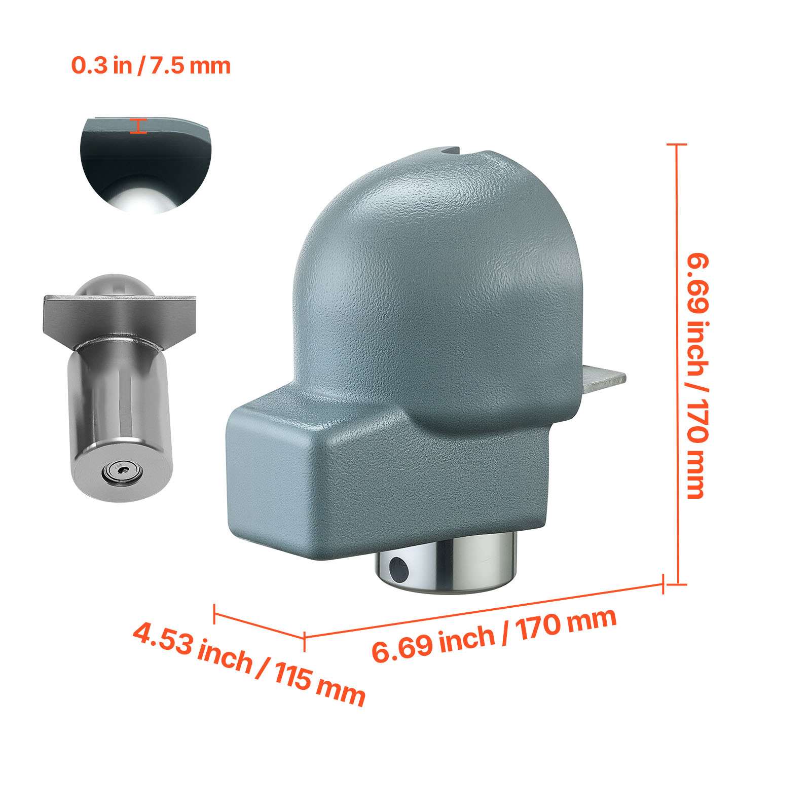 KFFKFF Heavy-Duty Trailer Coupler Lock, Fits 2-5/16-Inch Couplers, Durable Hitch Lock with 3 Keys, Corrosion-Resistant and Anti-Theft Design for RVs, Trailers, and Boats, Black