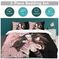 thumbnail image 2 of Cartoon Demon Slayer 3-Piece Bed Set Warm and Comfortable Kawaii Bedding Set Cute Soft Tanjiro Nezuko Zenitsu Bedclothes for Boys Girls Kids 79"x90", 2 of 8