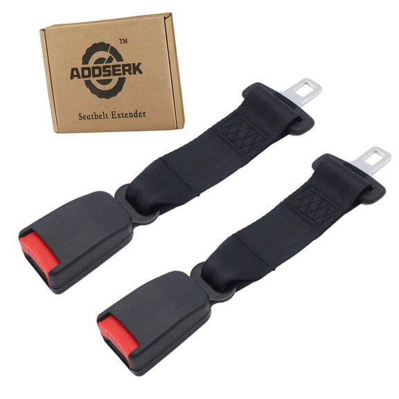 ADDSERK Universal Fit Upgraded Seat Belt Extender 9in Black with Better Compatibility 2 Piece 2 Pack