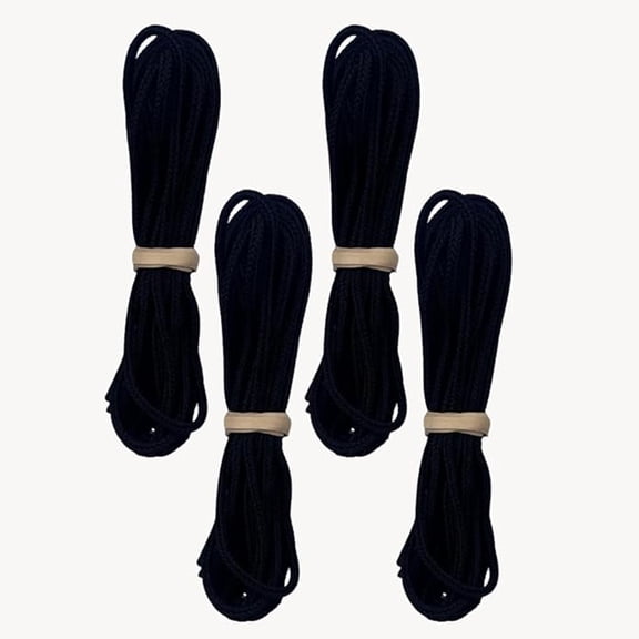 4 Pairs Round Waxed 90" Black Extended Shoe Laces For Mens High-Top and Speedlace Boots