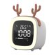 thumbnail image 2 of Reloj despertador para , luces nocturnas para , reloj de noche para niñas, , dormitorio, calendario de temperatura, control táctil y re Gris + Oreja Macarena Despertador digital, 2 of 5