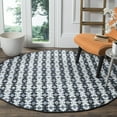 thumbnail image 2 of SAFAVIEH Montauk Jefferson Geometric Quatrefoils Cotton Area Rug, Ivory Blue/Black, 3' x 5', 2 of 10