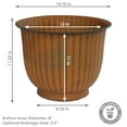 thumbnail image 4 of Sunnydaze Carlotta 14.75" x 14.75" x 11.25" Round Brown Metal Outdoor Planter 2-Count, 4 of 9