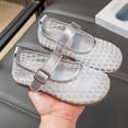 thumbnail image 2 of WEIGFI Toddler Baby Girls Sandals Closed Toe Breathable Mesh Ballet Soft Sole Casual Lightweight Adjustable Strap Funny Holiday Shoes,Silver,9-9.5 Years, 2 of 8