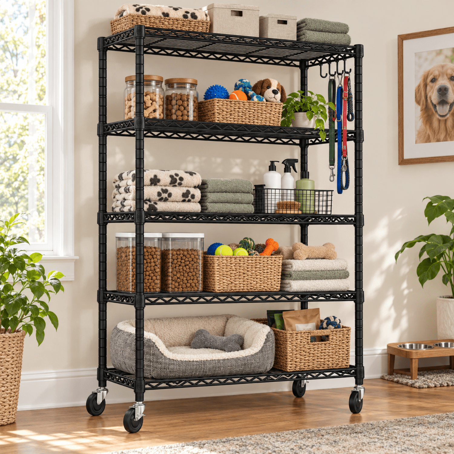 TrumanPick 5-Tier Wire Shelf 36"W x 14"D x 71"H Garage Shelving, Adjustable Storage Shelves Rack Standing Units for Kitchen & Laundry Organizers Pantry, Black
