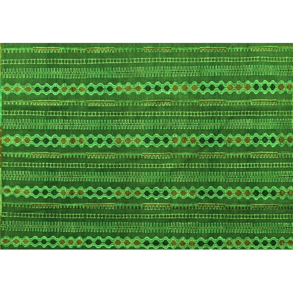 Ahgly Company Indoor Rectangle Abstract Green Modern Area Rugs, 2' x 3'