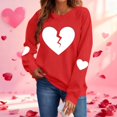 thumbnail image 2 of Valentine Sweatshirts For Women Cotton Couples Heart Graphic Crewneck Pullover Soft Fashion Valentines Shirts, 2 of 9