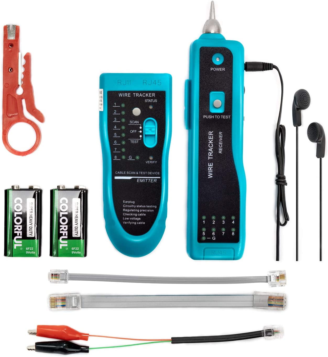 RJ11 Line Finder Cable Tracker Tester Toner Electric Network Wire Tracer Kit