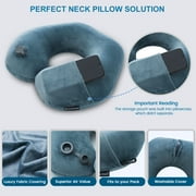 Inflatable Travel Neck Pillow for Airplane Train Car Washable Pillowcase U Shaped Office Napping Pillow