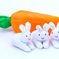 thumbnail image 2 of Conejo de peluche zanahoria monedero regalo de Pascua Mini conejito muñeca decoración del hogar, 2 of 5
