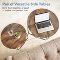 thumbnail image 6 of Simenmax 2-Piece Round Nesting Coffee Table Set with Hidden Storage, Modern Geometric Side Tables and Movable End Tables for Living Room, Brown, 6 of 9
