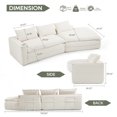 thumbnail image 3 of 134" Oversized Sectional Sofa, Luxury Curved Cloud Couch with 29-inch Deep Seat, Upholstered 4-Seater Sofa with Right Facing Chaise for Living Room, White, 3 of 9
