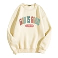 thumbnail image 3 of Women's Kind Letter Printed Sportswear Casual Hoodie Decorative Sweatshirts Women Boyfriend Oversized Sweater Blank Sweatshirts Lined Hoodies for Women Hooded Sweatshirt Women Cute Sweatshirt Jacket, 3 of 3