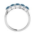 thumbnail image 2 of AoneJewelry 3/4 Ct. Blue Diamond Five Stone Wedding Band In solid 14K White Gold, 2 of 5