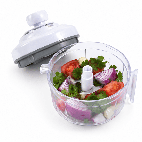 Manual Food Processor, 5 Cup Capacity, Stainless Steel, Salsa Maker