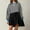 Black, variant on Women Striped Fall Dresses Oversized Long Sleeve Pullover Top Patchwork Crewneck Sweatshirts Y2k Babydoll Dress