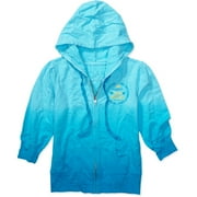 America's Next Top Model - Juniors 3/4-Sleeve Dip-Dye Zip Hoodie