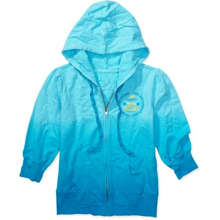 America's Next Top Model - Juniors 3/4-Sleeve Dip-Dye Zip Hoodie