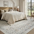 thumbnail image 6 of SIXHOME 5'x7' Area Rug Washable Retro Living Room Bedroom Carpet Soft Floral Distressed Indoor Rug Light Brown, 6 of 7