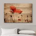 thumbnail image 3 of IDEA4WALL Canvas Wall Art Red Poppy Field on Wood Panels Nature Wilderness Mixed Media Modern Art Plant Print Rustic Relax/Calm Multicolor for Living Room, Bedroom, Office - 12"x18", 3 of 5